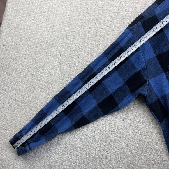 Big Bill Men’s L Plaid Brawny Blue Work Flannel Shirt Heavyweight Made In USA ** - Picture 10 of 16